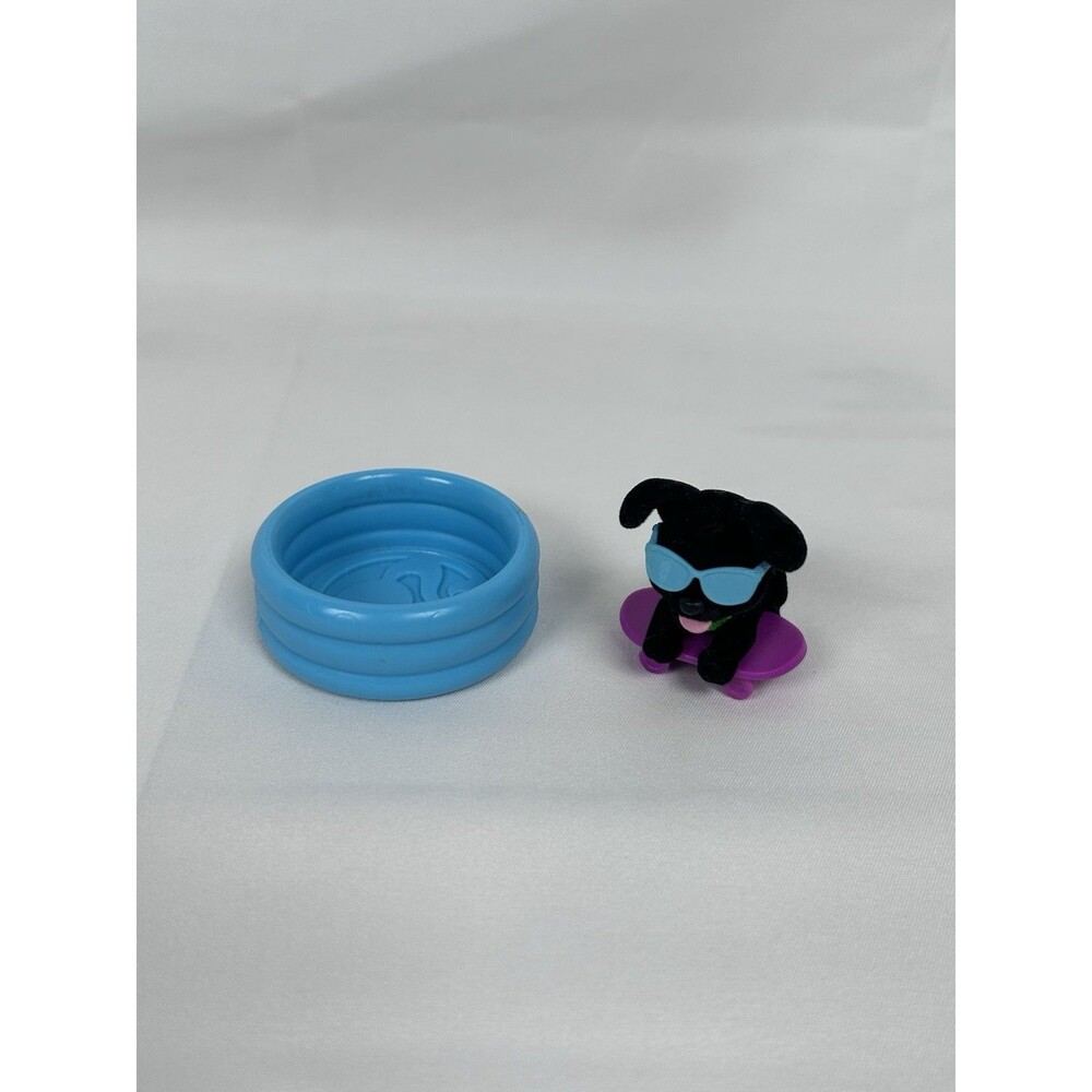 Just Play Barbie Loves Pets Black Lab Pup Dog With Blue Pool Skateboard Glasses